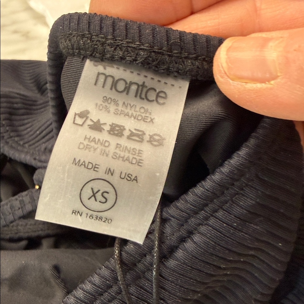 MONTCE NWT Black Rib Jacelyn One Piece Swimsuit Size XS - Picture 5 of 11